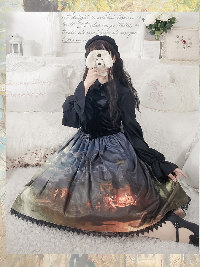 [¥13,461円]ミススミナ油絵パターンDエレガントロリータドレスJSKby Galaxy Daydream Lolita